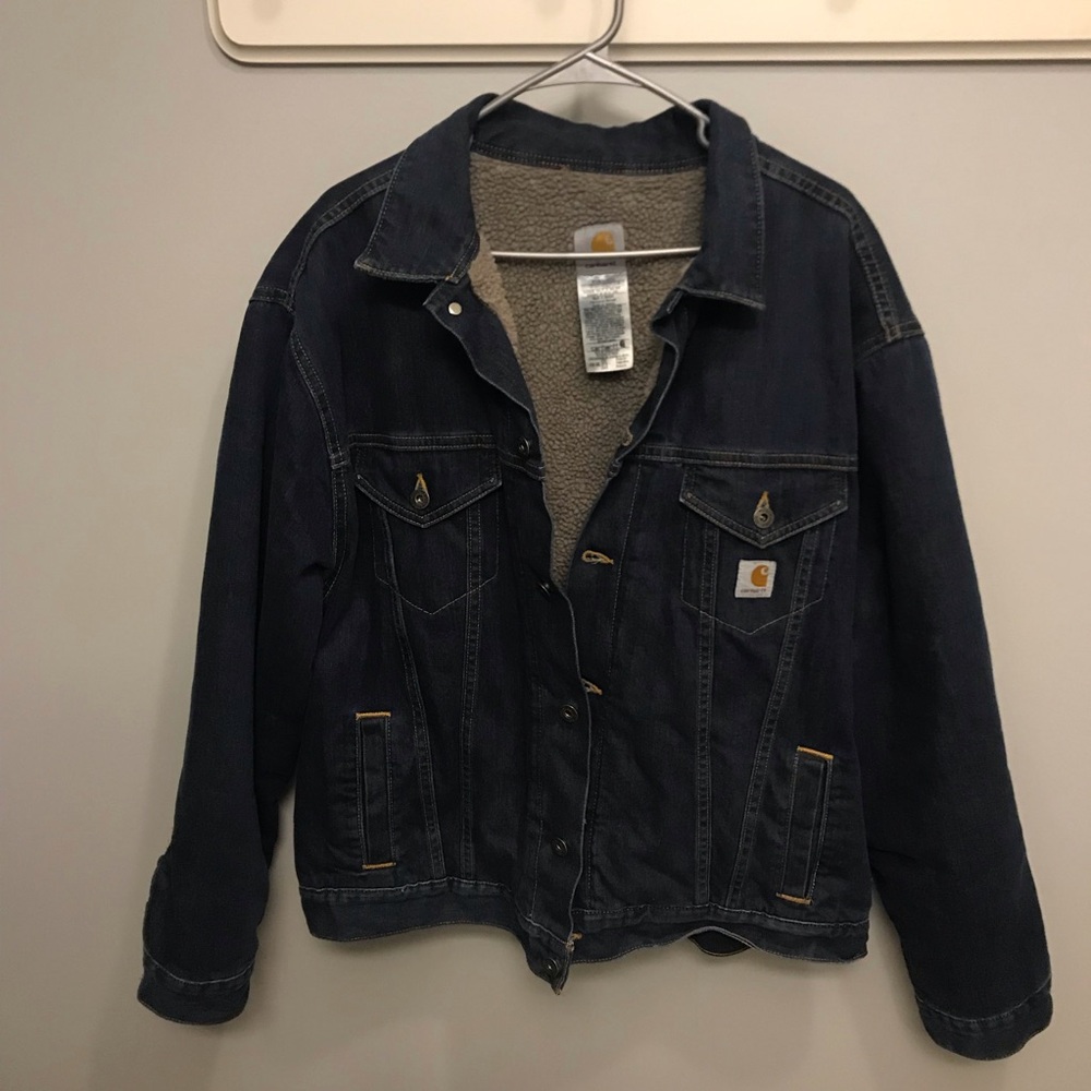 Carhartt Faux Sherpa Lined Denim Jacket J292 ABL Chore Coat